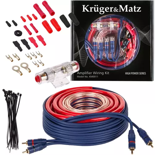 Kompletny zestaw montażowy do wzmacniaczy Car Audio Kruger&Matz KM0011 – perfekcyjny dźwięk i łatwy montaż w jednym pakiecie
