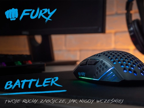 Lekka gamingowa podświetlana mysz FURY BATTLER 6400DPI NFU-1654 - recenzja