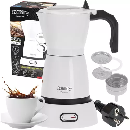 Odkryj idealne espresso z kawiarką elektryczną Camry CR 4415W – Twój przenośny barista