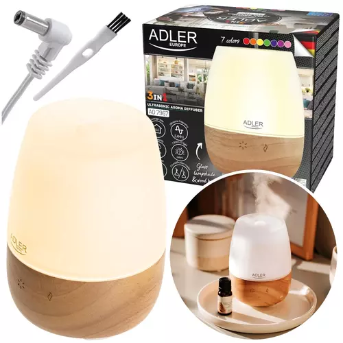 Ultradźwiękowy dyfuzor zapachowy Adler AD 7967 – aromaterapia i nawilżanie w eleganckim wydaniu