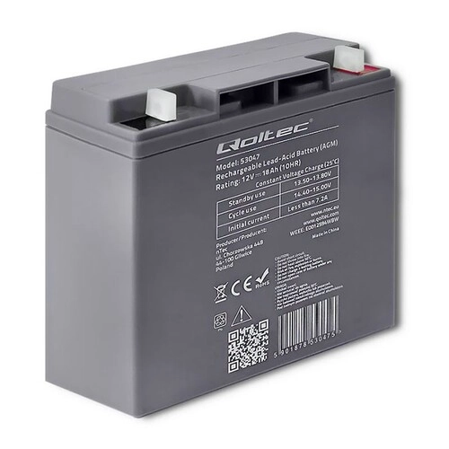 Recenzja akumulatora Qoltec AGM 12V 18Ah