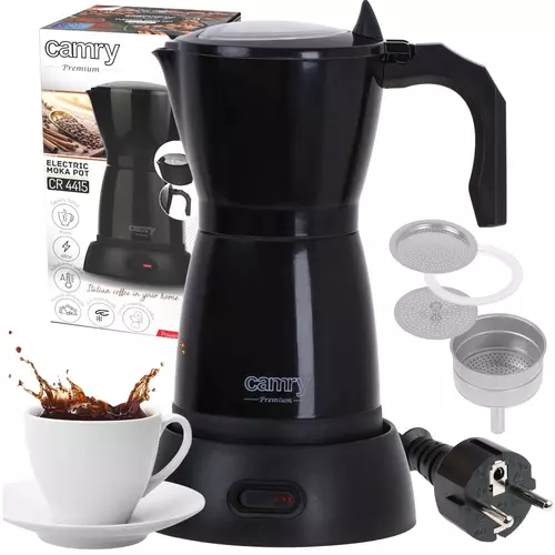 Odkryj smak doskonałego espresso z elektryczną kawiarką Camry CR 4415B - idealna do domu i na podróż