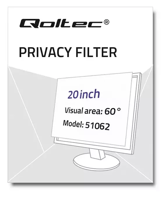 Filtr prywatyzujący Qoltec 20 cali – Twoja tarcza ochronna dla danych i wzroku