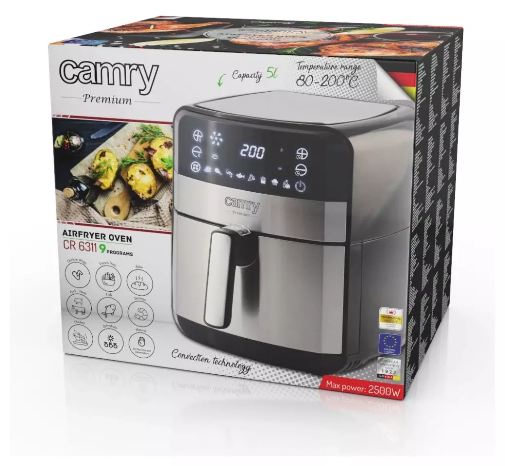 Odkryj zdrowe smaki z frytkownicą beztłuszczową Airfryer Camry CR6311 – Twoja kuchnia w nowoczesnym wydaniu