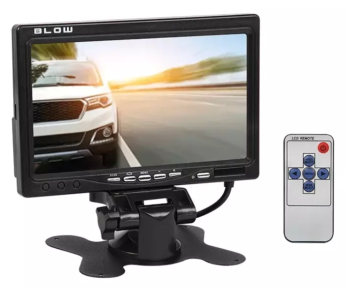 Bezpieczne cofanie i doskonała widoczność - monitor LCD TFT Blow 7" z podwójnym wejściem AV to Twój niezawodny asystent w parkowaniu