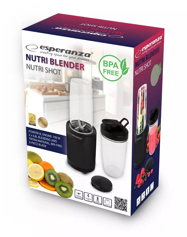 Moc i styl w Twojej kuchni - odkryj blender personalny NutriBlender Esperanza NUTRI SHOT 6w1