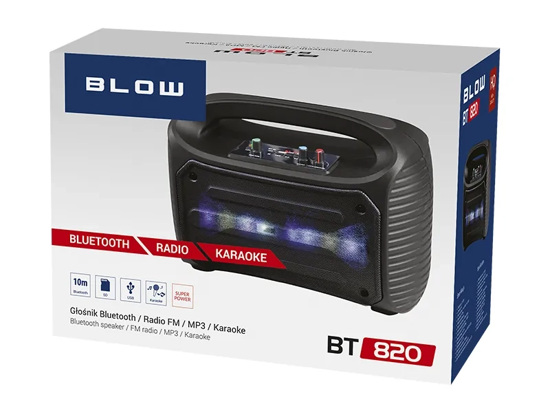 Zabawa na maksa z głośnikiem Bluetooth BLOW BT820 - idealny do karaoke i plenerowych imprez