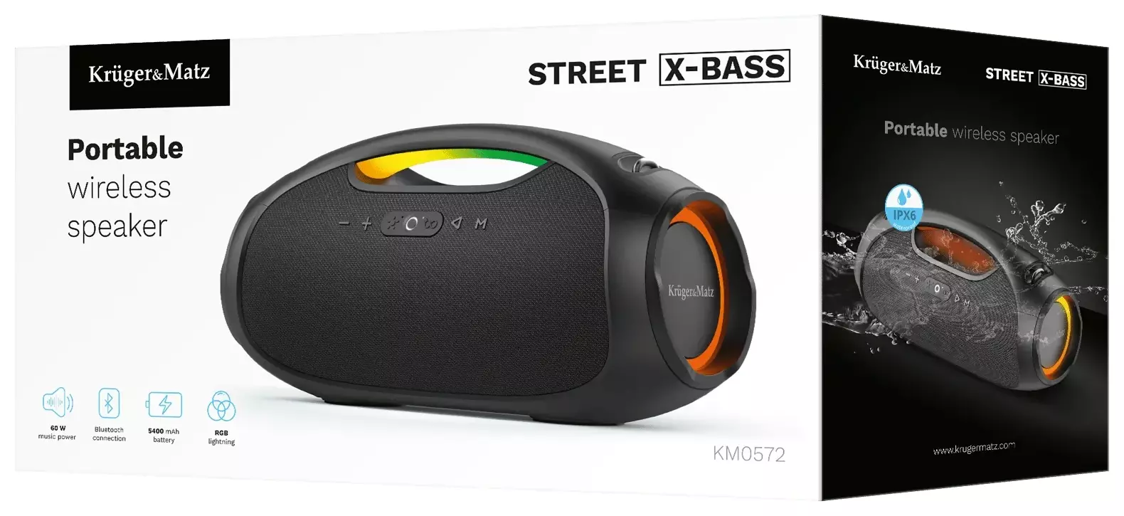 Odkryj moc dźwięku w każdym miejscu z głośnikiem Bluetooth Kruger&Matz Street X-BASS - idealny na imprezy i aktywności outdoorowe