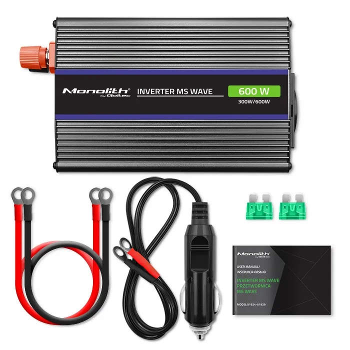 Przetwornica napięcia Qoltec Monolith 600 MS Wave - niezawodna energia w każdym miejscu