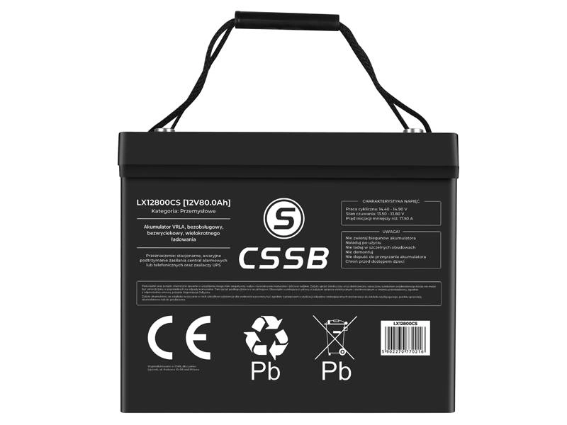 Akumulator żelowy CSSB 12V 80Ah - niezawodne źródło energii dla każdego urządzenia
