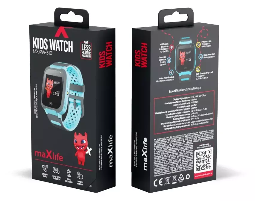 Maxlife MXKW-310 - Najlepszy smartwatch dla dzieci z GPS, który dba o bezpieczeństwo Twojej pociechy