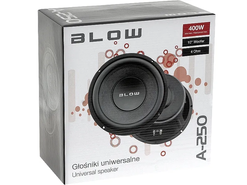 Przełom w jakości basu: Głośnik niskotonowy BLOW A-250 4Ohm 400W – doskonały wybór dla audiofilów