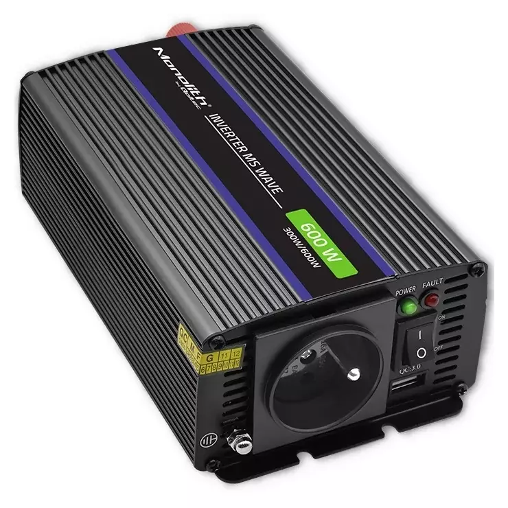 Przetwornica napięcia Qoltec Monolith 600 MS Wave - niezawodna energia w każdym miejscu